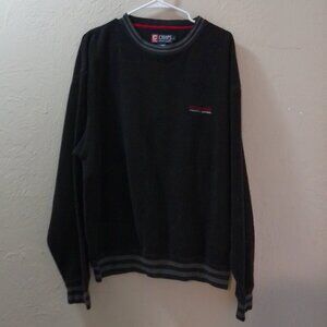 Vintage CHAPS Ralph Lauren Fleece Sweatshirt – Black / Gray Trim – Size L